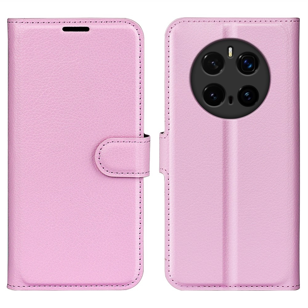 Litchi knížkové pouzdro na Honor Magic 7 Pro 5G - růžové