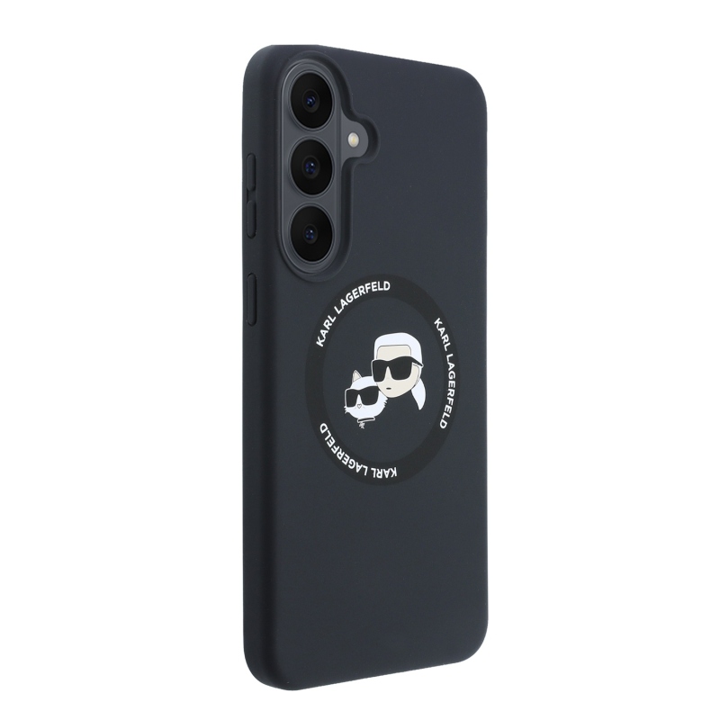 Karl Lagerfeld Liquid Silicone Double Heads Magnetic Zadní Kryt pro Samsung Galaxy S26 FE Black
