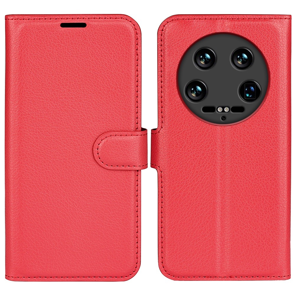 Litchi knížkové pouzdro na Xiaomi 14 Ultra - červené