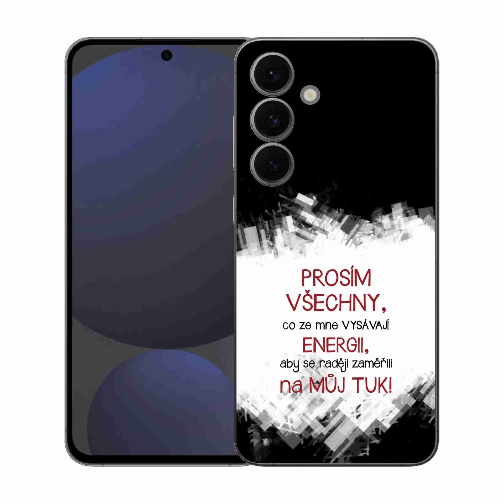 Gelový kryt mmCase na Samsung Galaxy S25 FE - vtipný text 1 červený