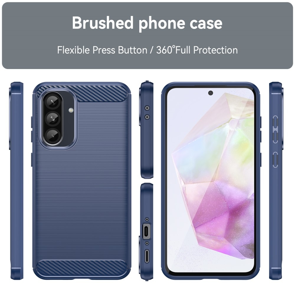 Carbon odolný gelový obal na Samsung Galaxy A36 5G/A56 5G - modrý
