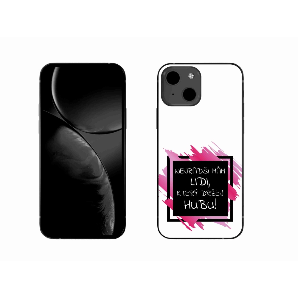 Gelový kryt mmCase na iPhone 13 6.1 - vtipný text 7 černobílé pozadí