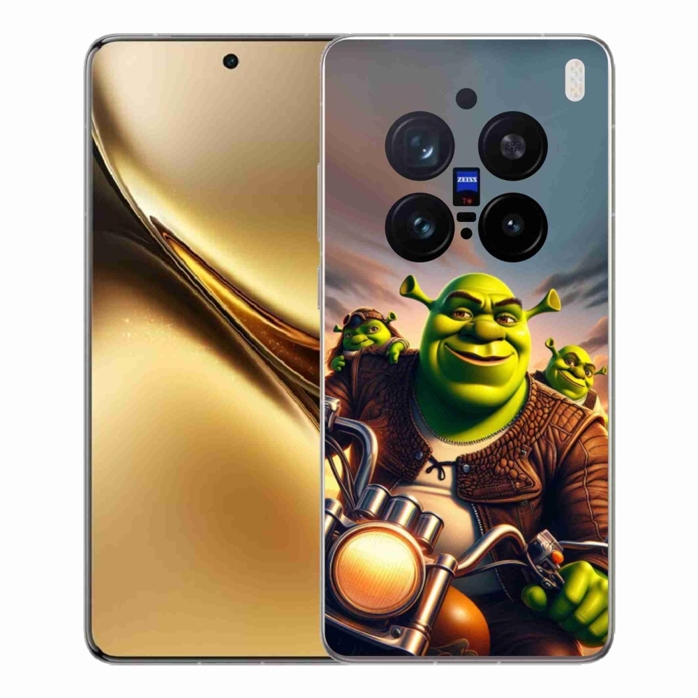 Gelový kryt mmCase na Vivo X200 Pro 5G - shrek na motorce