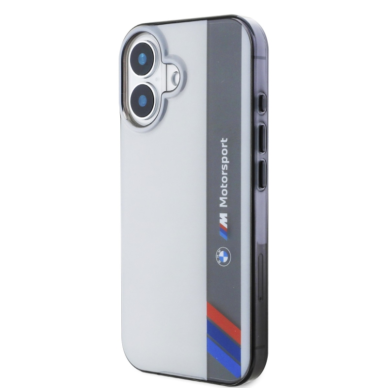 BMW IML Motorsport Vertical Stripe Zadní Kryt pro iPhone 16 Grey