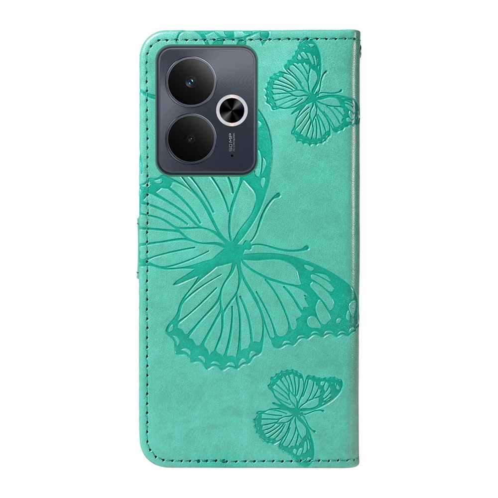 Big Butterfly knížkové pouzdro na Realme 14 5G/14T 5G - modrozelené