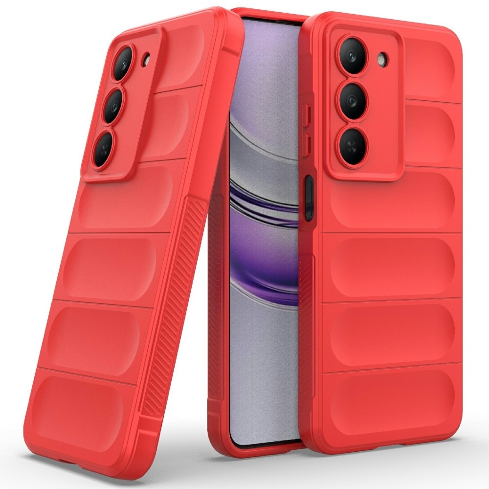 Rugg odolný gelový obal na Realme 14x 5G - červený