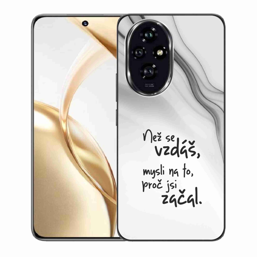 Gelový kryt mmCase na Honor 200 5G - citát 2 bílé pozadí