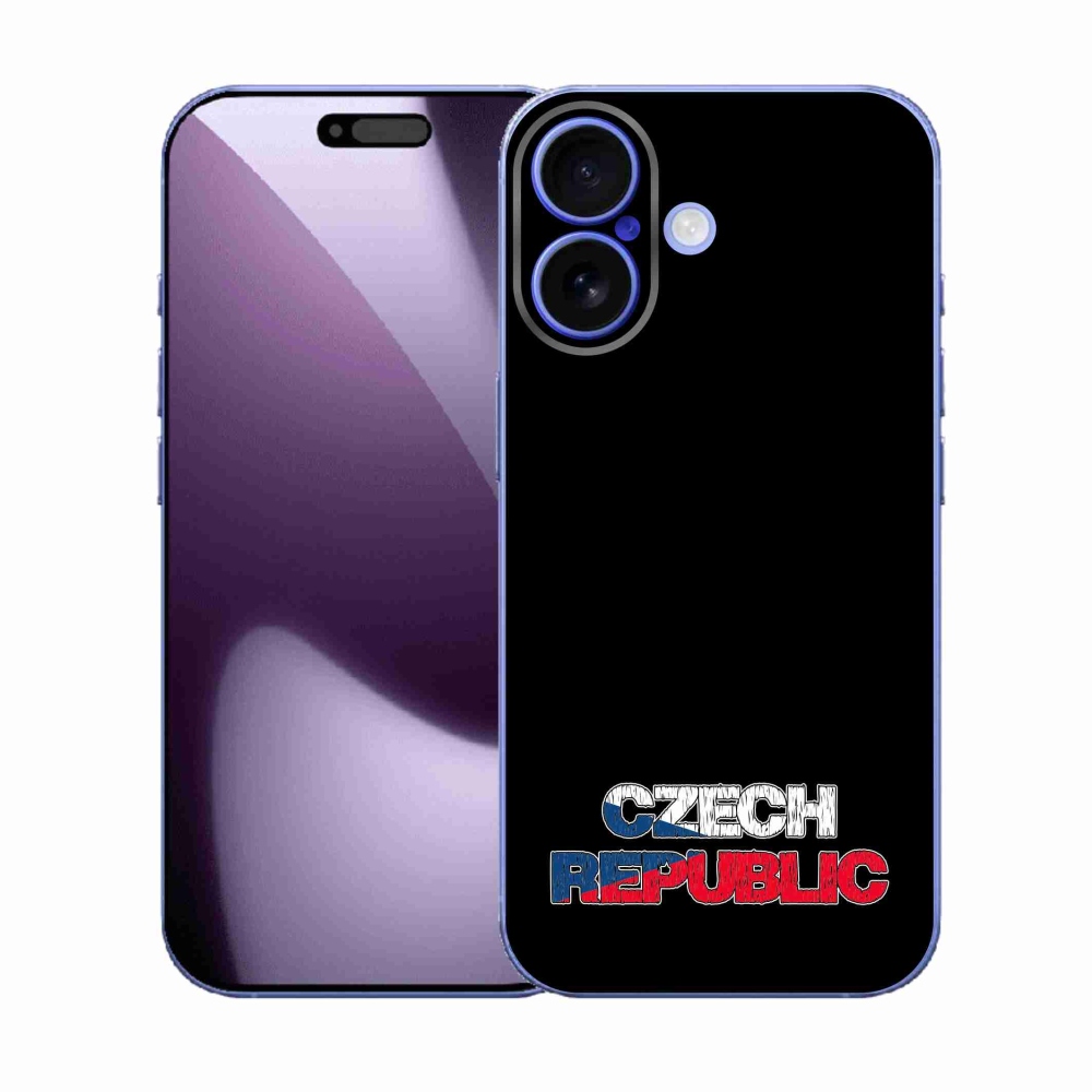 Gelový kryt mmCase na iPhone 17 - Czech Republic černé pozadí