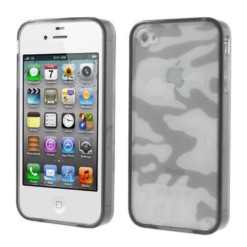 2v1 hybridní obal na iPhone 4 a iPhone 4s - šedé maskování