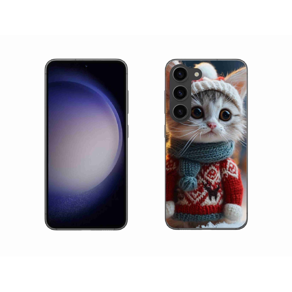 Gelový kryt mmCase na Samsung Galaxy S23 5G - kotě ve svetru