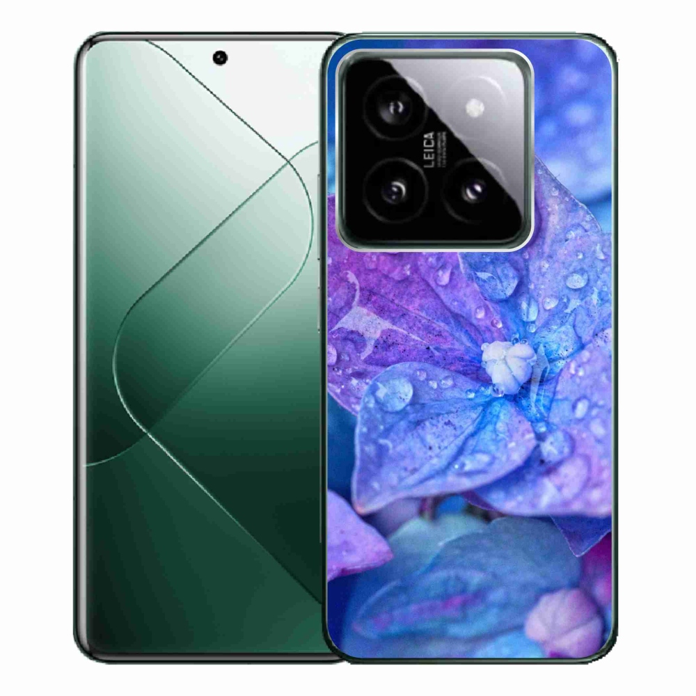 Gelový kryt mmCase na Xiaomi 14 Pro - fialový květ