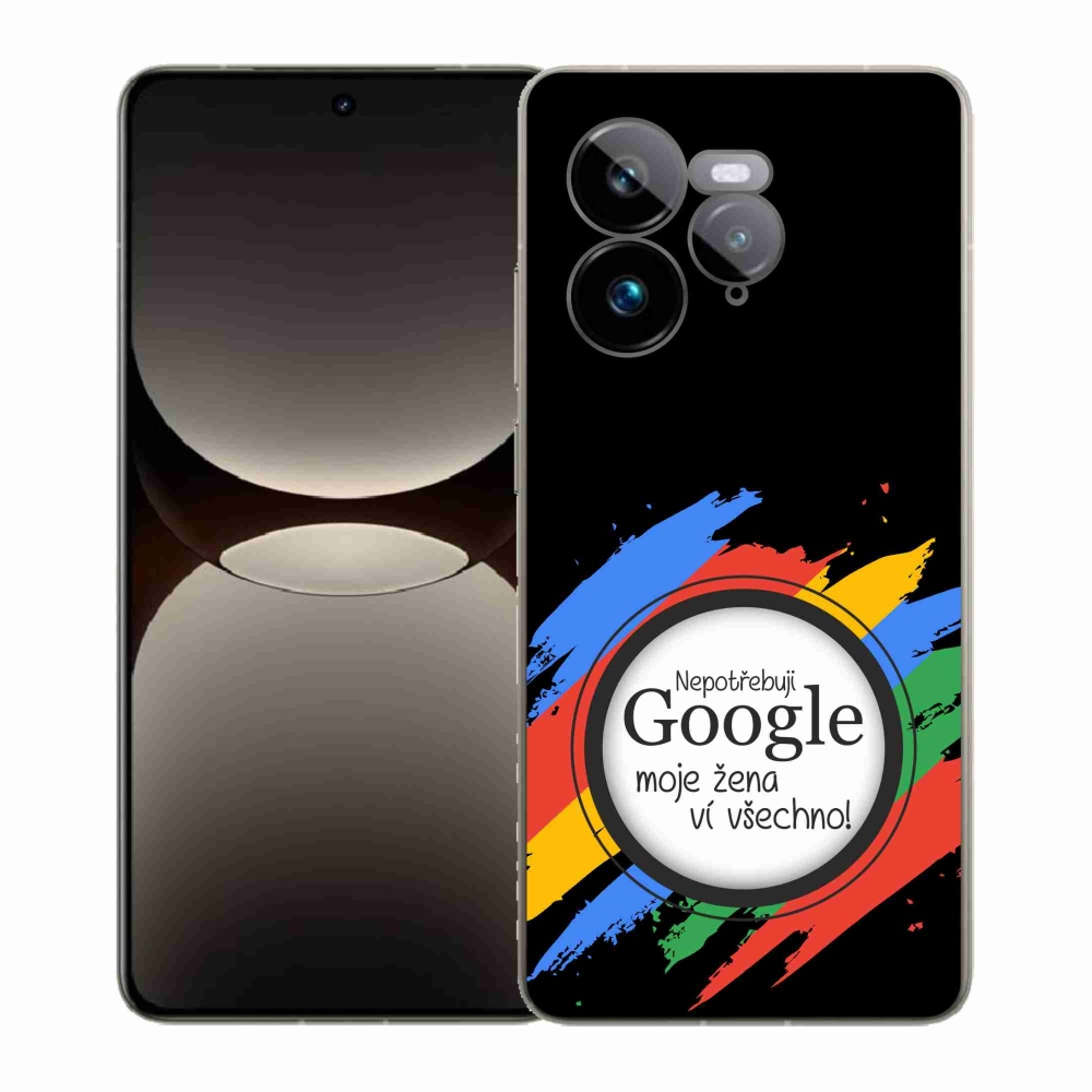 Gelový kryt mmCase na Realme GT 7 Pro 5G - žena ví všechno černé pozadí