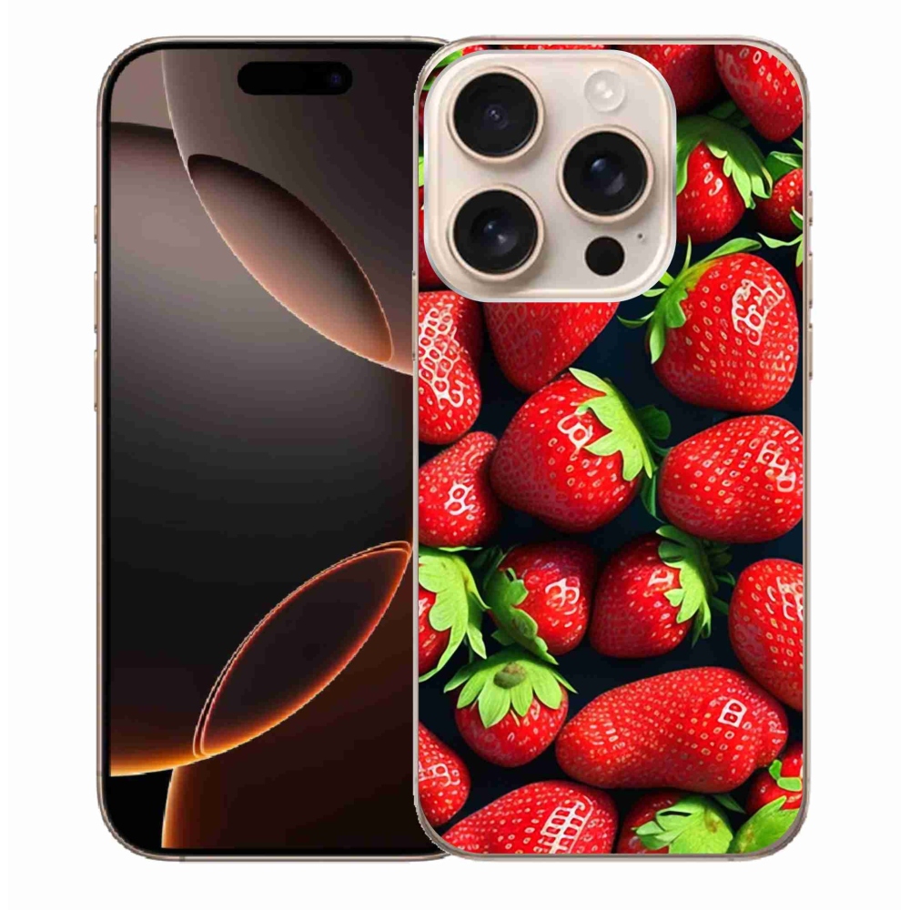 Gelový kryt mmCase na iPhone 16 Pro Max - jahody