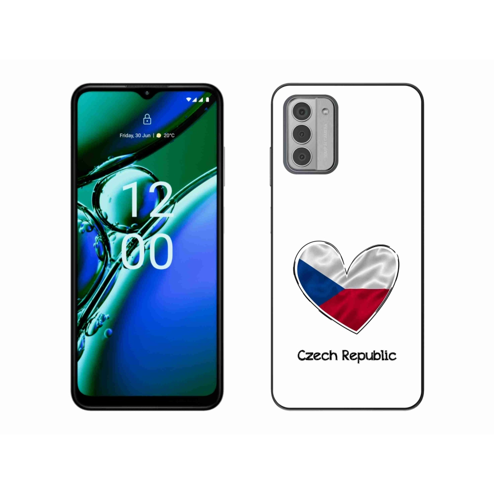 Gelový kryt mmCase na Nokia G42 - vlajka srdce bílé pozadí