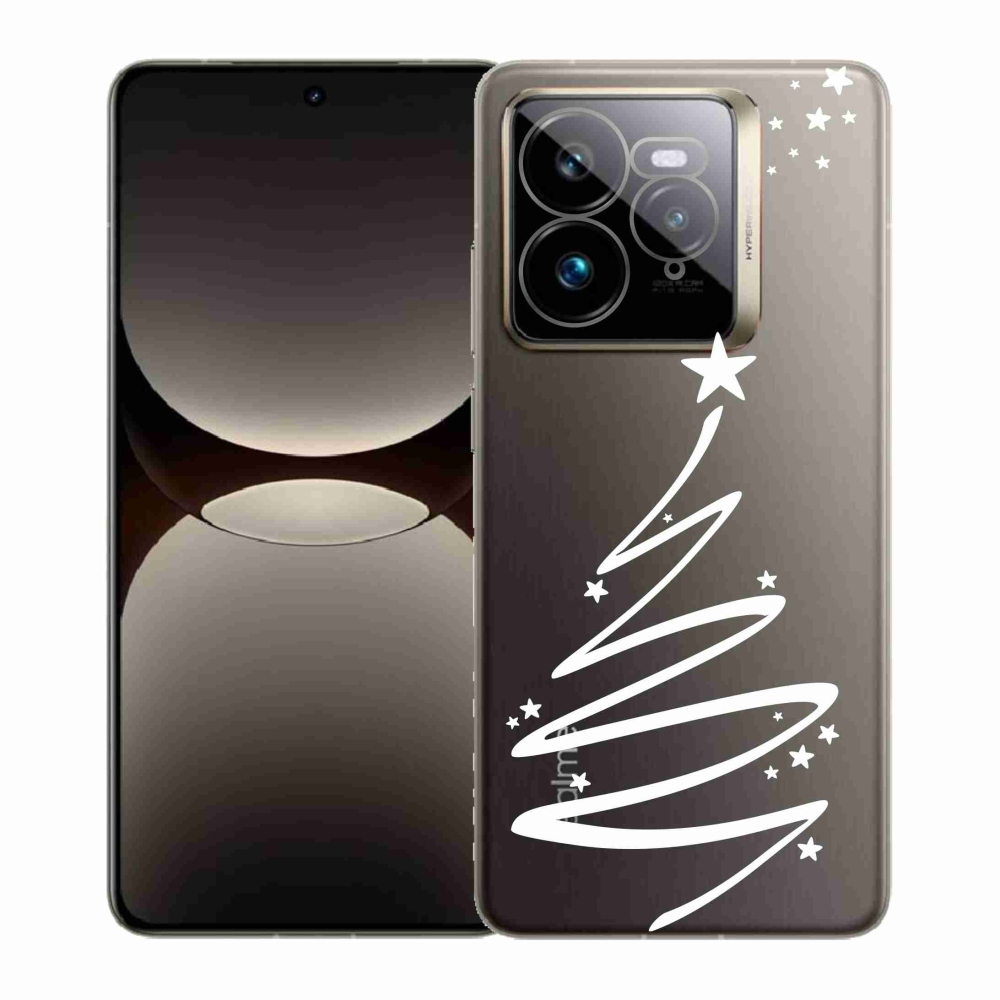 Gelový kryt mmCase na Realme GT 7 Pro 5G - bílý stromeček na průhledném pozadí