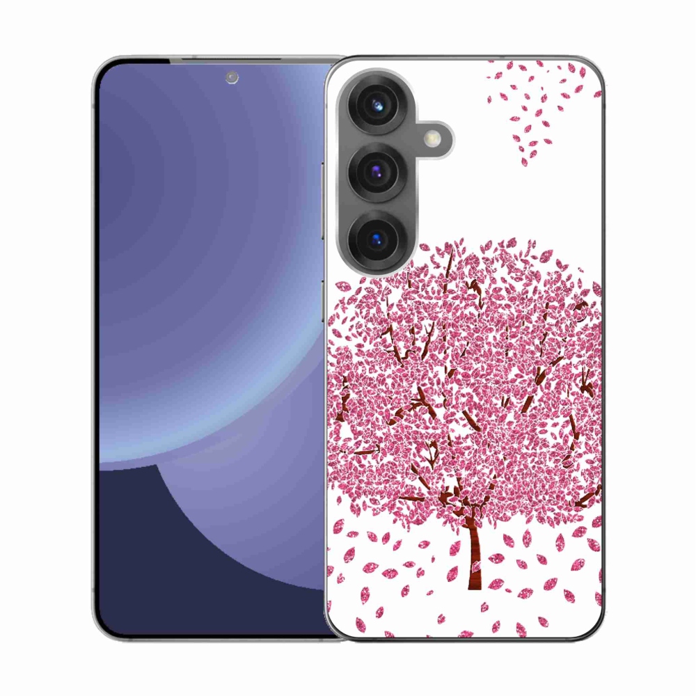 Gelový kryt mmCase na Samsung Galaxy S25 - kreslený strom s listy
