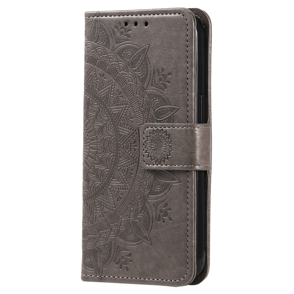 Mandala knížkové pouzdro na Samsung Galaxy A06 4G - šedé