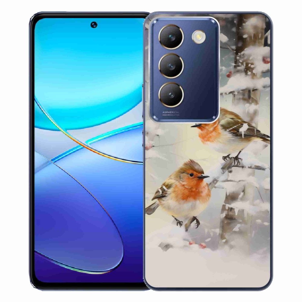 Gelový kryt mmCase na Vivo V40 SE 4G/5G - ptáčci v zimě