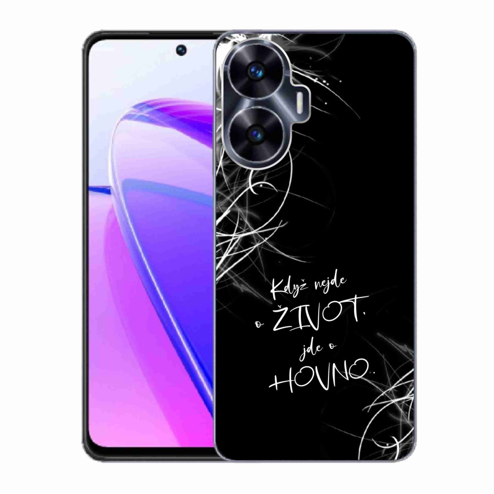 Gelový kryt mmCase na Realme C55 - vtipný text 16 černé pozadí