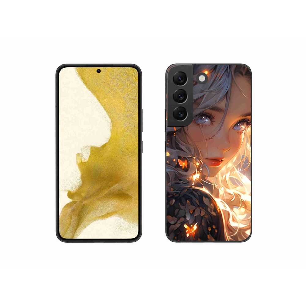 Gelový kryt mmCase na Samsung Galaxy S22 5G - dívka a motýli