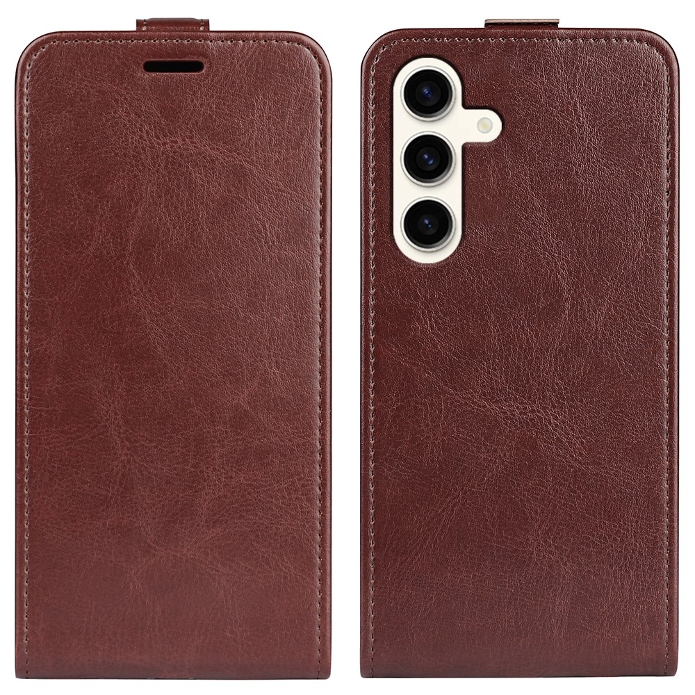 Vertical flipové pouzdro na Samsung Galaxy S24+ - hnědé