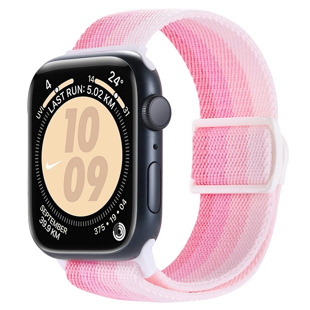 Gradient nylonový řemínek na Apple Watch Ultra/Ultra 2 49mm/SE/SE 2022/2023 44mm/9/8/7 45mm/6/5/4 44mm/3/2/1 42 mm - růžové pruhy