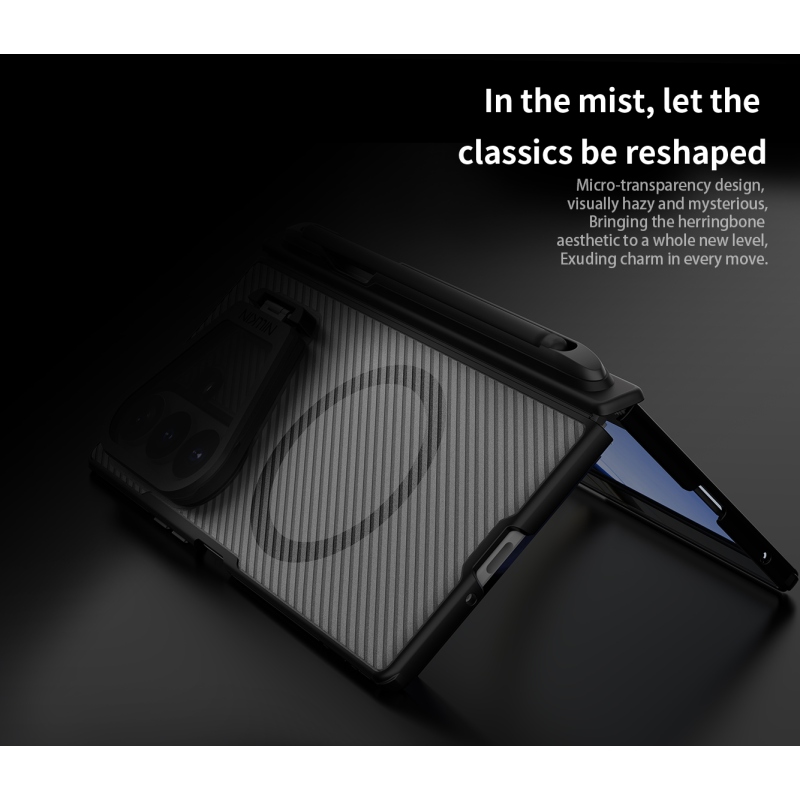 Nillkin CamShield Prop Magnetic Pen Slot (Transp. Lens) Zadní Kryt pro Samsung Galaxy Z Fold 8 Ultra Transparent Black