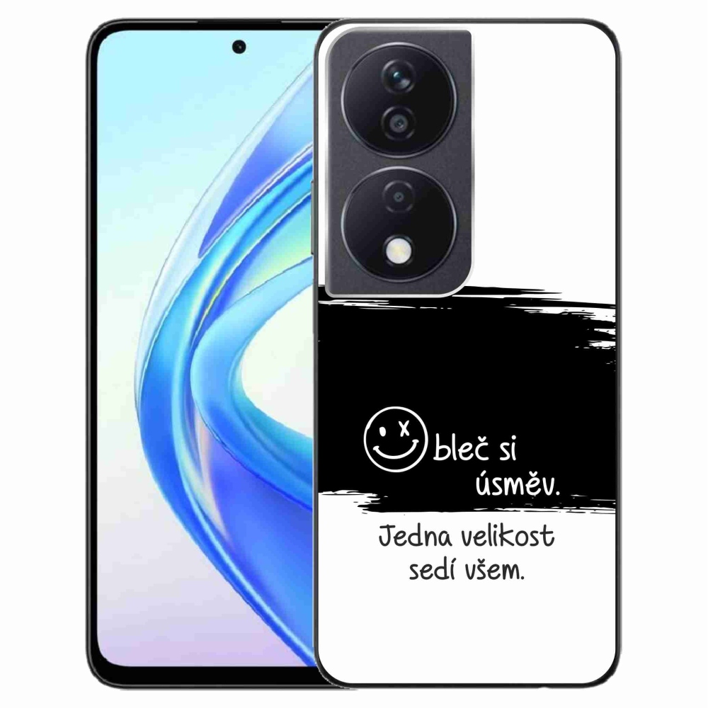 Gelový kryt mmCase na Honor X7b/Honor 90 Smart - vtipný text 8 černobílé pozadí