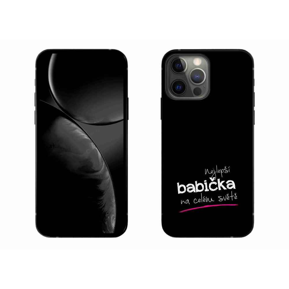 Gelový kryt mmCase na iPhone 13 Pro Max 6.7 - nejlepší babička 4 černé pozadí