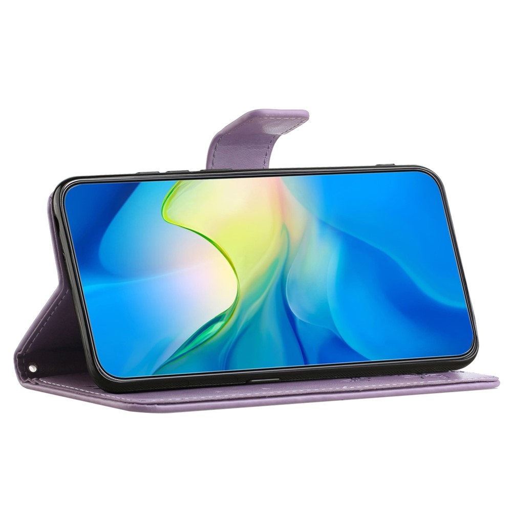 Flower knížkové pouzdro na iPhone 16 Pro Max - světlefialové