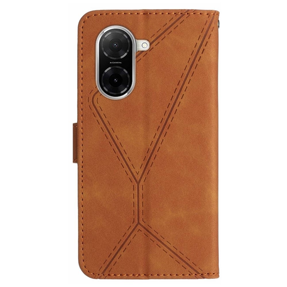 Linesy knížkové pouzdro na Xiaomi Redmi A5 (171.7x77.8x8.3mm) - hnědé