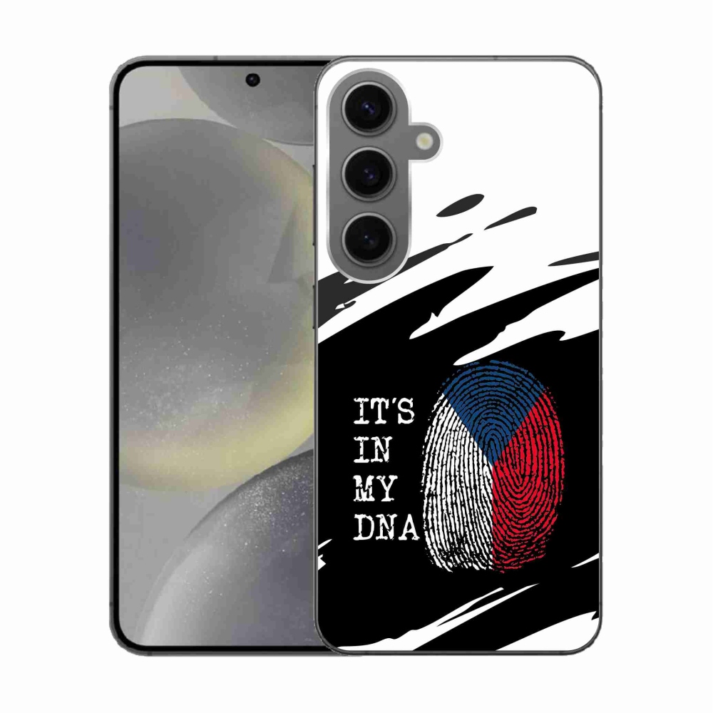 Gelový kryt mmCase na Samsung Galaxy S24 - vlajka otisk prstu černobílé pozadí