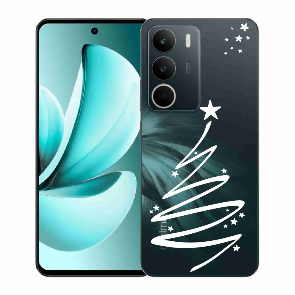 Gelový kryt mmCase na Realme C71 - bílý stromeček na průhledném pozadí