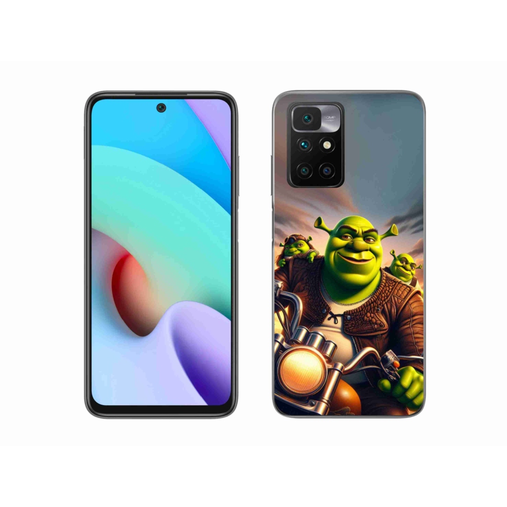 Gelový kryt mmCase na Xiaomi Redmi 10/Redmi 10 (2022) - shrek na motorce