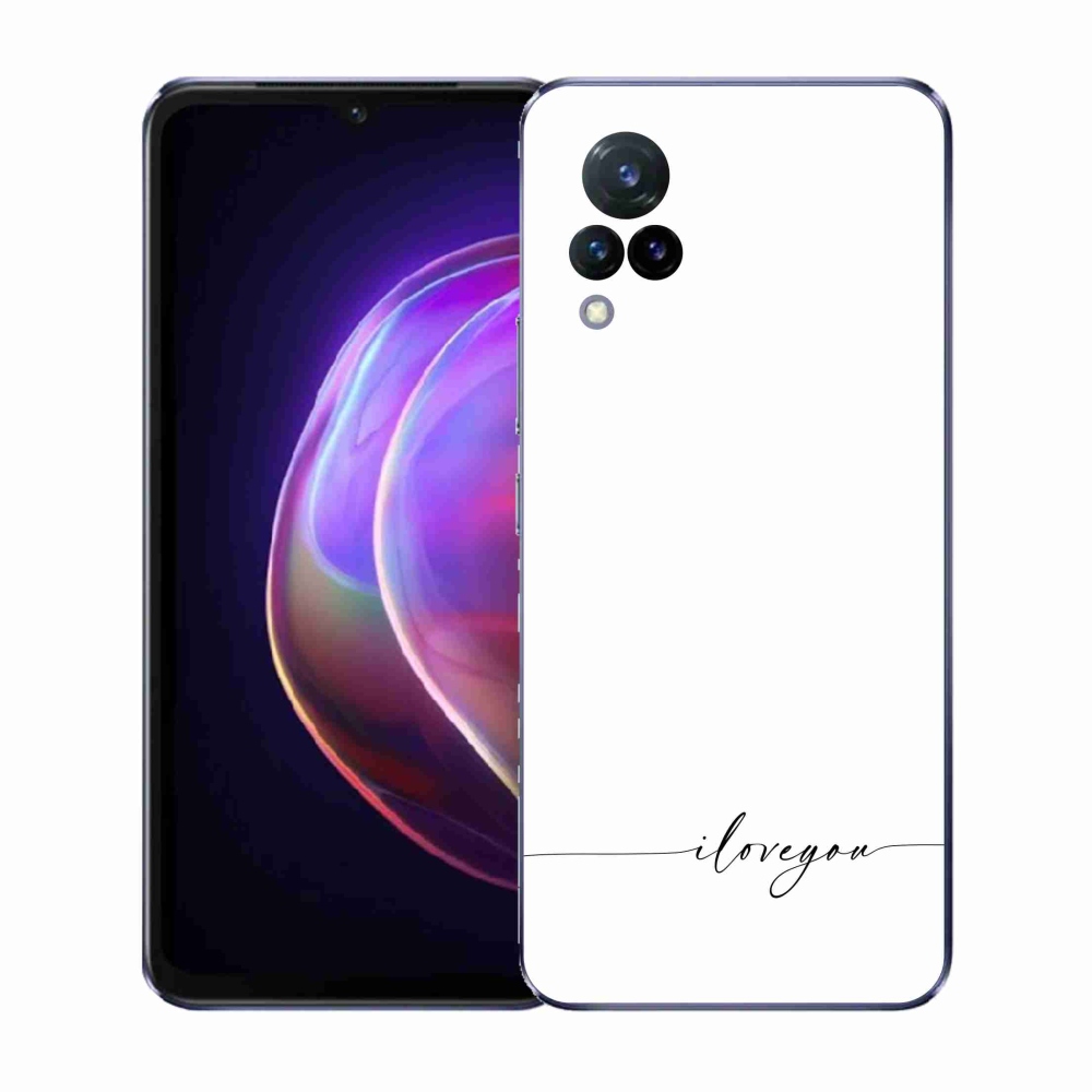 Gelový kryt mmCase na Vivo V21 4G/5G - I love you bílé pozadí