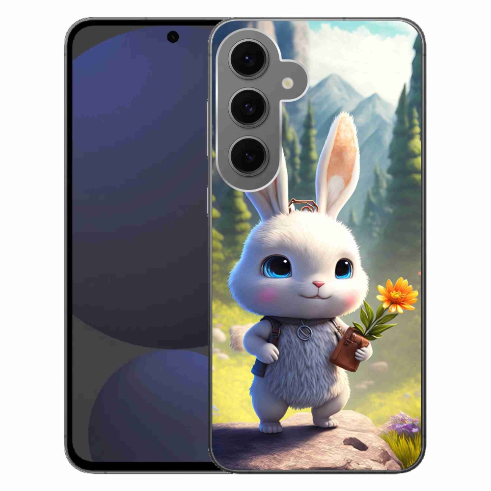 Gelový kryt mmCase na Samsung Galaxy S24 FE - roztomilý králíček