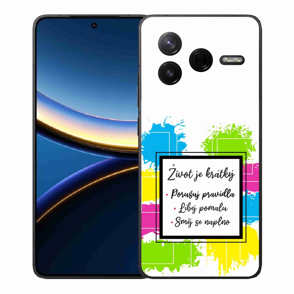 Gelový kryt mmCase na Xiaomi Poco F7 Pro - citát 5 bílé pozadí