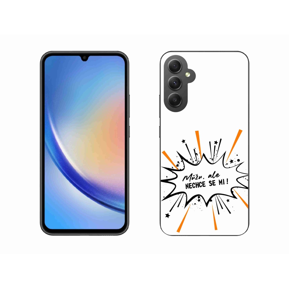 Gelový kryt mmCase na Samsung Galaxy A34 5G - vtipný text 11 bílé pozadí