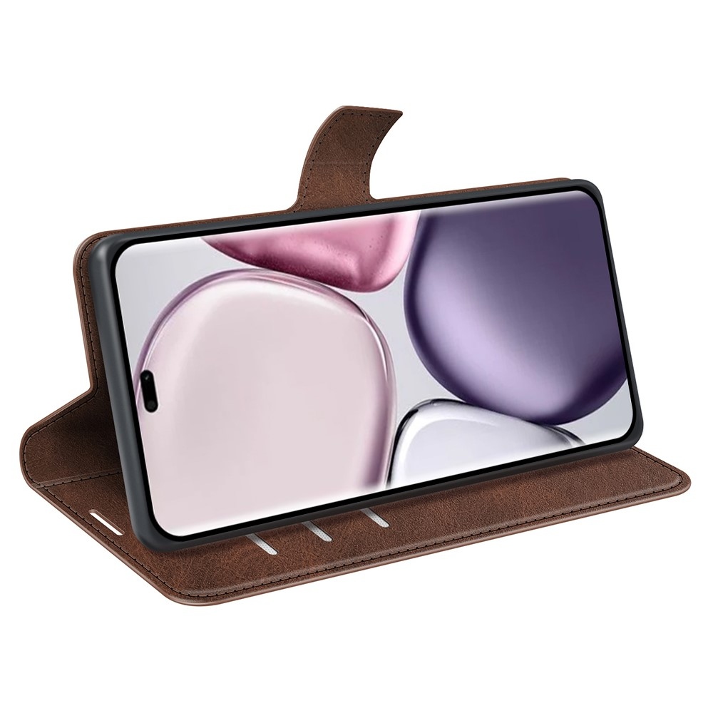 Stand knížkové pouzdro na Honor Magic 7 Lite 5G - tmavěhnědé