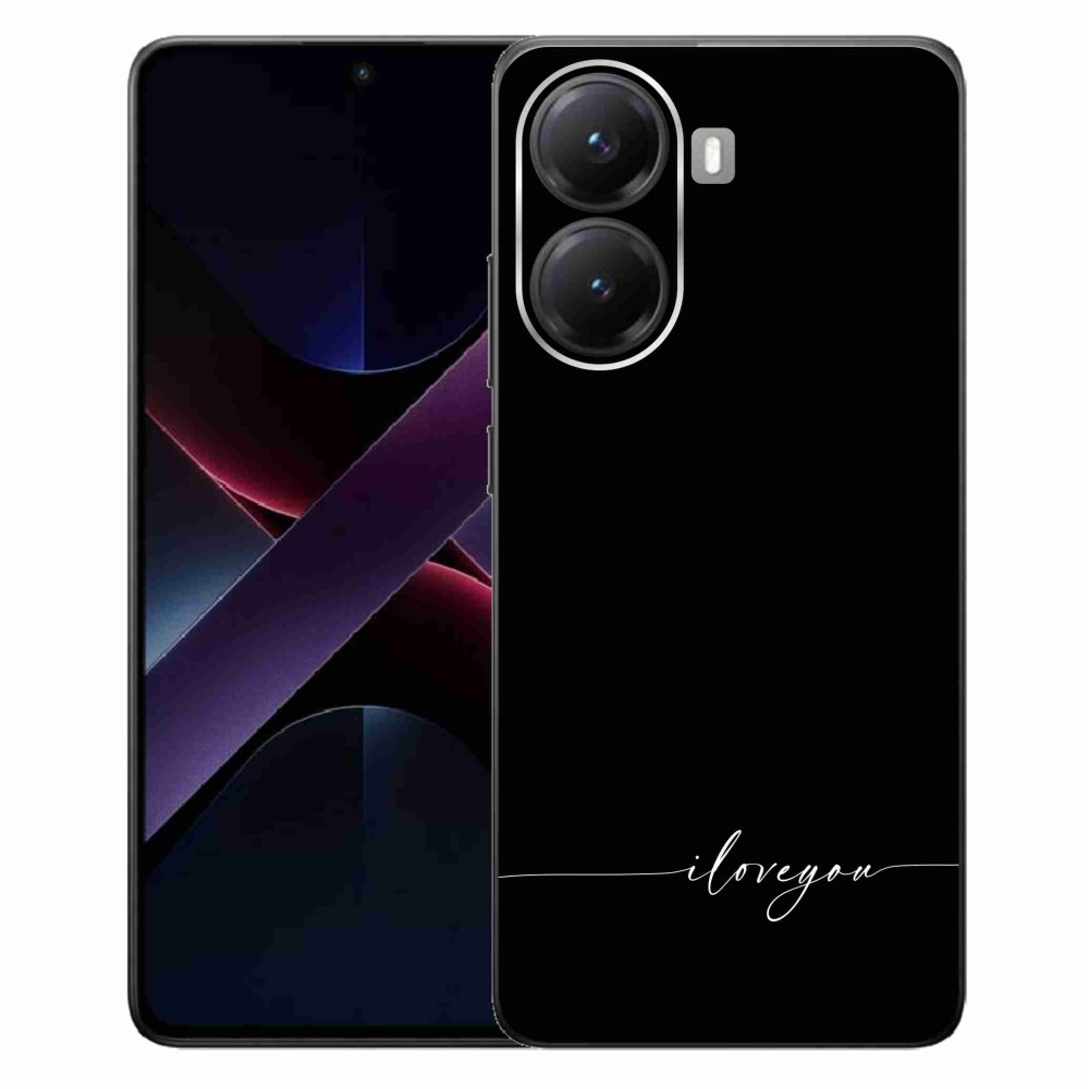 Gelový kryt mmCase na Xiaomi Poco X7 Pro 5G - I love you černé pozadí
