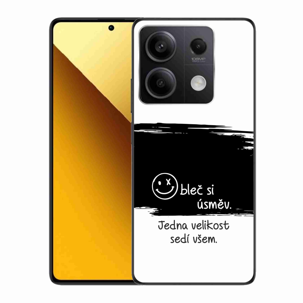 Gelový kryt mmCase na Xiaomi Redmi Note 13 5G - vtipný text 8 černobílé pozadí