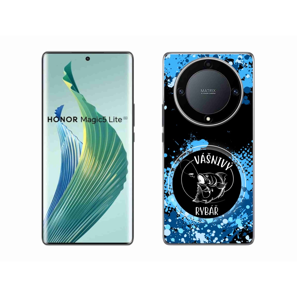 Gelový kryt mmCase na Honor Magic 5 Lite 5G - vášnivý rybář černé pozadí