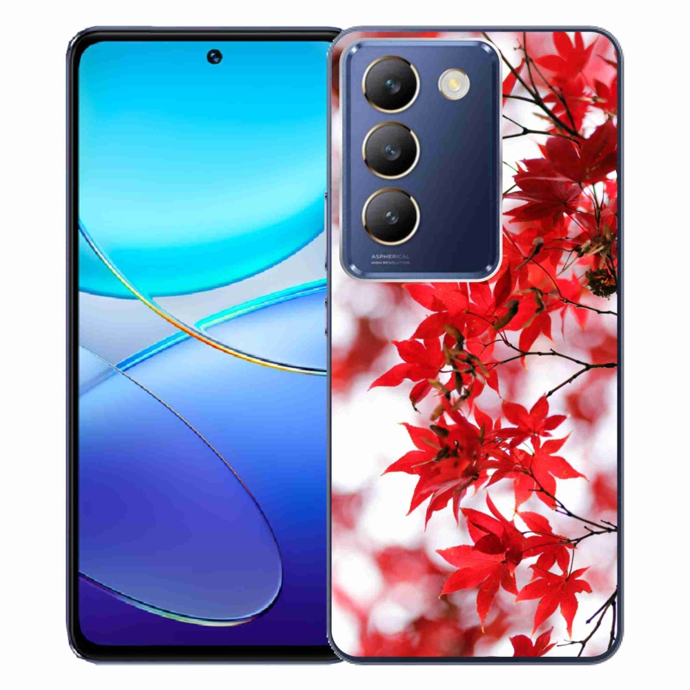 Gelový kryt mmCase na Vivo V40 SE 4G/5G - červené listy