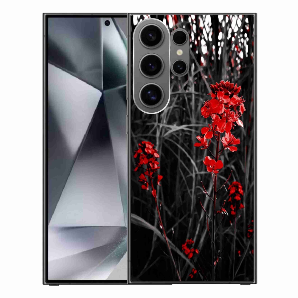 Gelový kryt mmCase na Samsung Galaxy S24 Ultra - červená rostlina