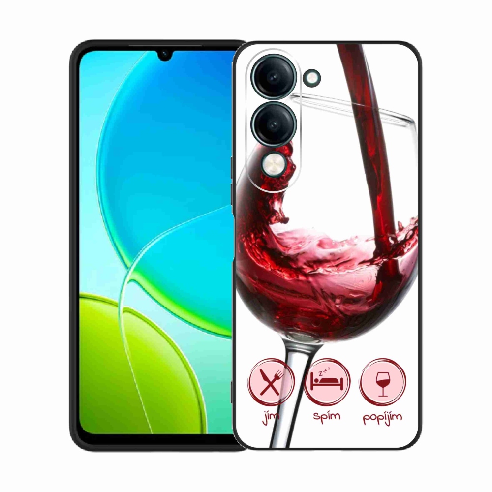 Gelový kryt mmCase na Vivo Y29s 5G - sklenička vína červené