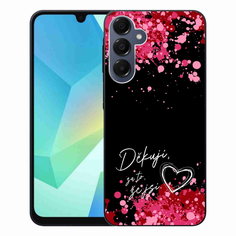 Gelový kryt mmCase na Samsung Galaxy A16 4G/5G - zamilovaný text 2 černé pozadí
