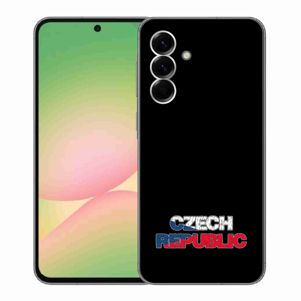 Gelový kryt mmCase na Samsung Galaxy A56 5G - Czech Republic černé pozadí