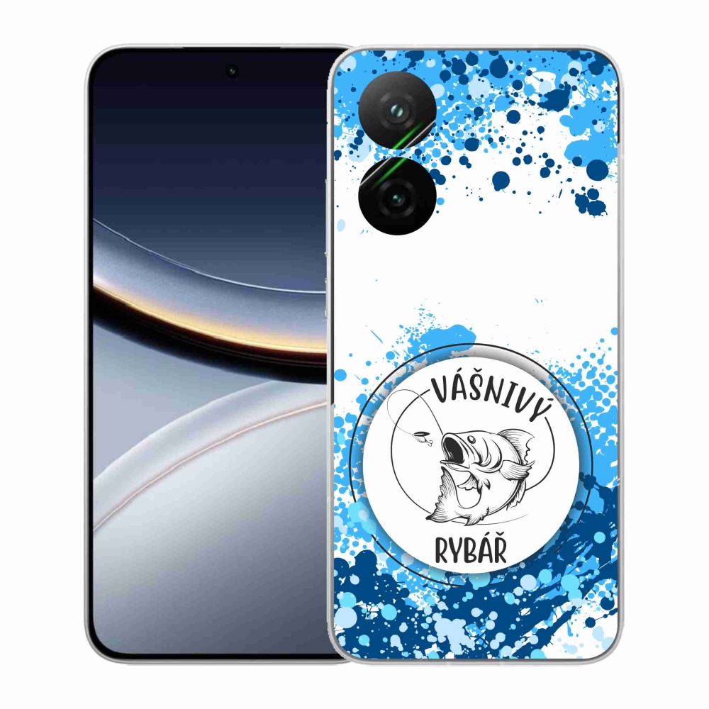 Gelový kryt mmCase na Xiaomi Poco F7 5G - vášnivý rybář bílé pozadí