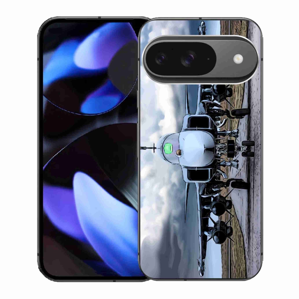 Gelový kryt mmCase na Google Pixel 9/9 Pro - vojenské letadlo