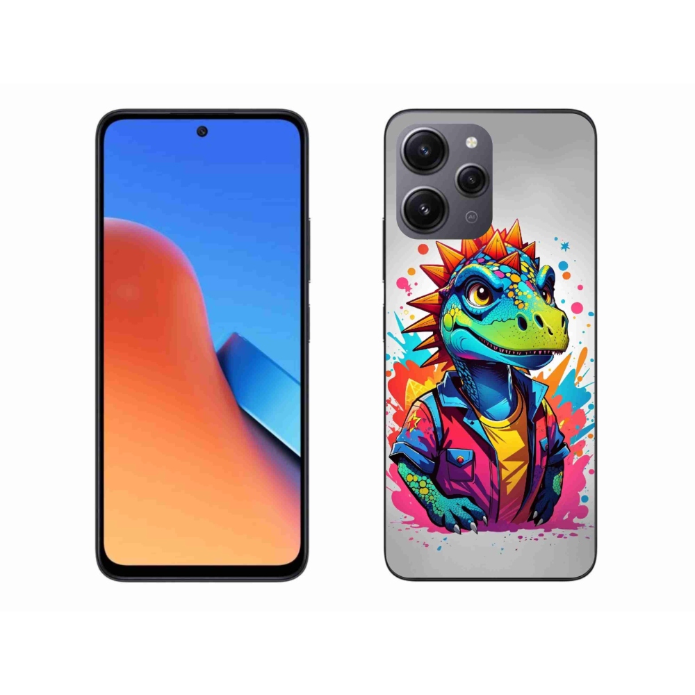 Gelový kryt mmCase na Xiaomi Redmi 12 - barevný dinosaurus